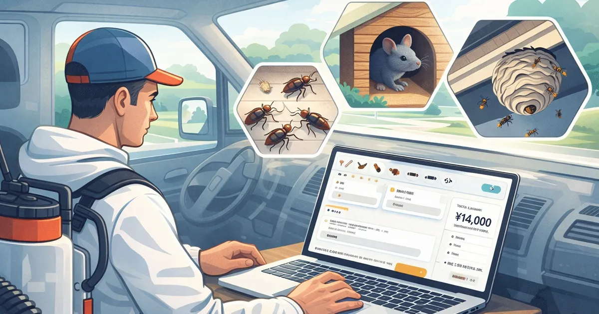 害虫・害獣駆除業者向け見積太郎の活用事例記事のサムネイル画像