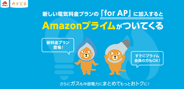 中部電力amazonプライム付きプランを分かりやすく解説します