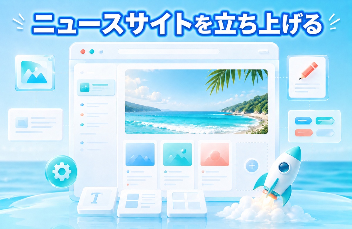 ニュースサイトを立ち上げるイメージ