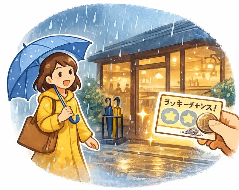 雨の日・曜日限定イベントのイメージイラスト