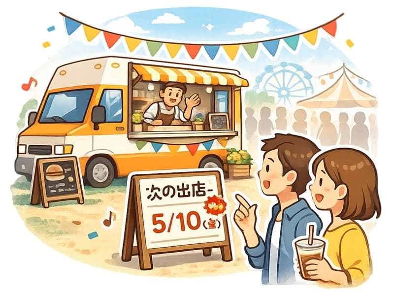 キッチンカーやイベント出店のイメージイラスト