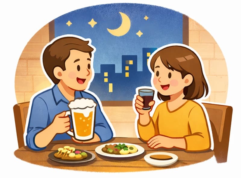 平日夜の再来店促進のイメージイラスト